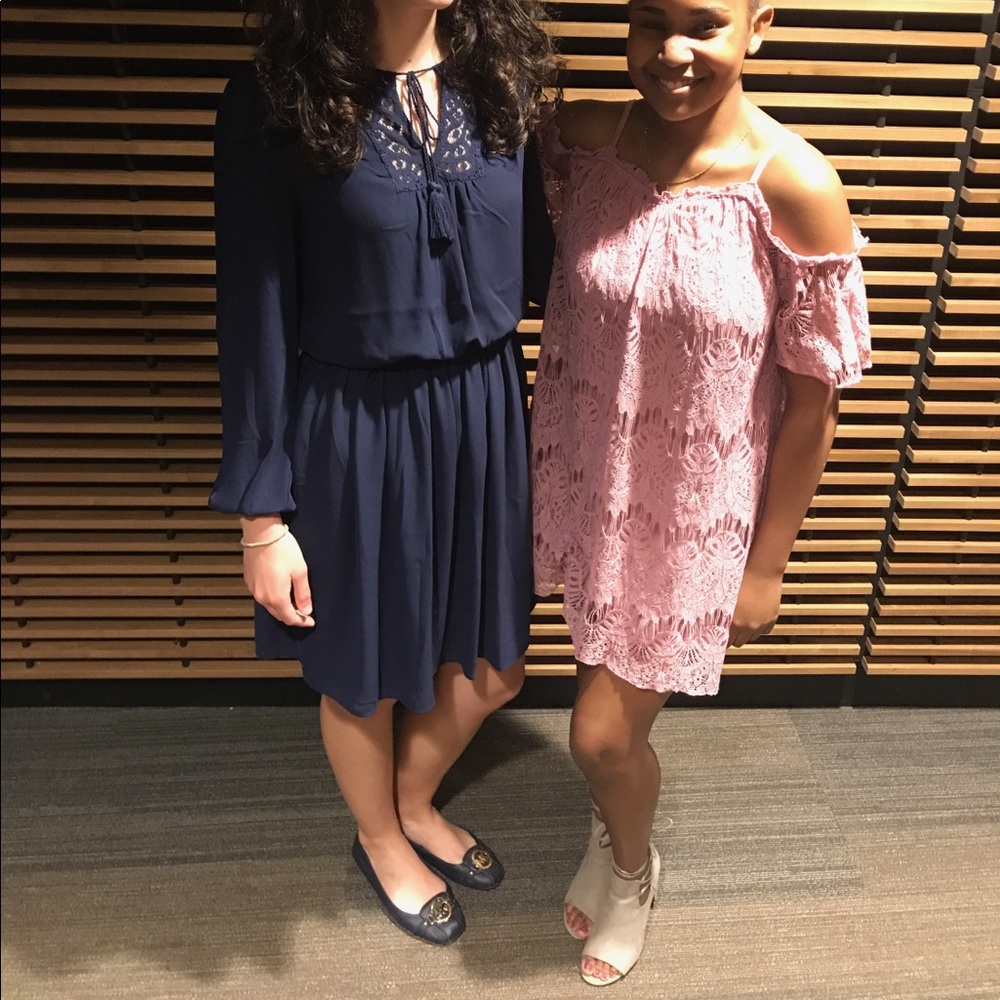 Off the shoulder mauve dress